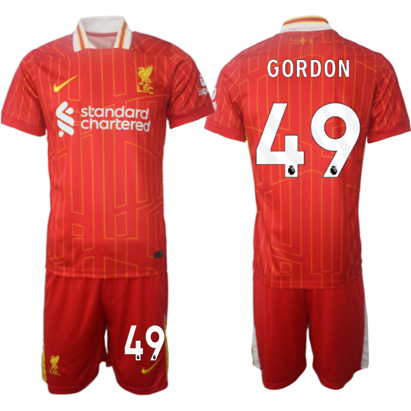 Men 2024-2025 Club Liverpool home red #49 Soccer Jersey